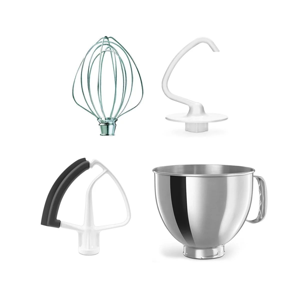 KitchenAid 5-Quart Stainless Steel Bowl + Stand Mixer Flex Edge Accessory Pack | Fits 5-Quart KitchenAid Tilt-Head Stand Mixers