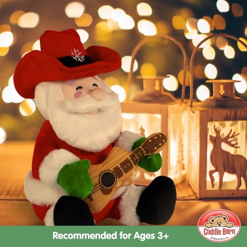 Cuddle Barn - Cowboy Kringle | Animated Musical Singing Christmas Western Santa Soft Plush Toy, 12 inches