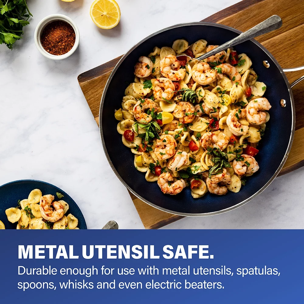 Granite Stone Pots and Pans Set, 10 Piece Complete Cookware Set, Nonstick, Dishwasher Safe, Blue