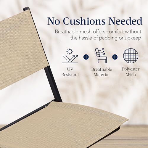 Best Choice Products 3-Piece Patio Bistro Dining Furniture Set w/Glass Tabletop, 2 Folding Chairs, Steel Frame, Polyester Fabric - Gray