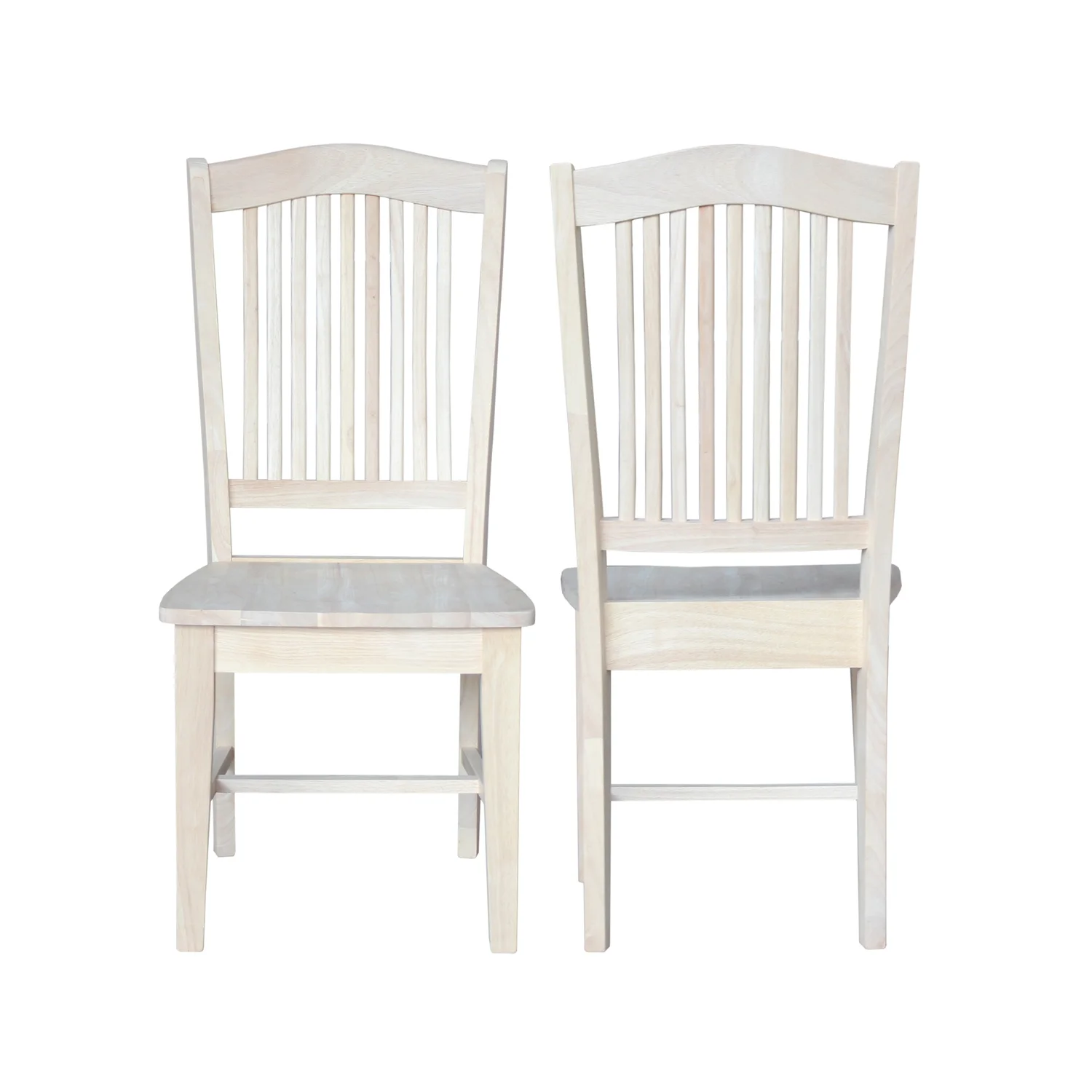 Set of Two Solid Wood Stafford Chairs in Unfinished