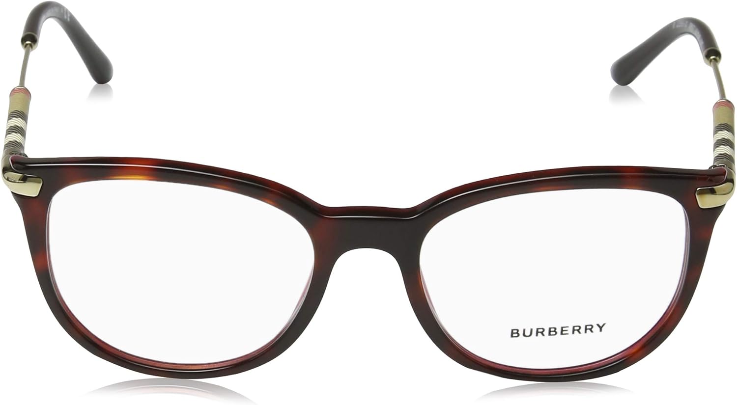 Burberry BE 2255Q 3657 Havana Bordeaux Plastic Square Eyeglasses, 51-18-140