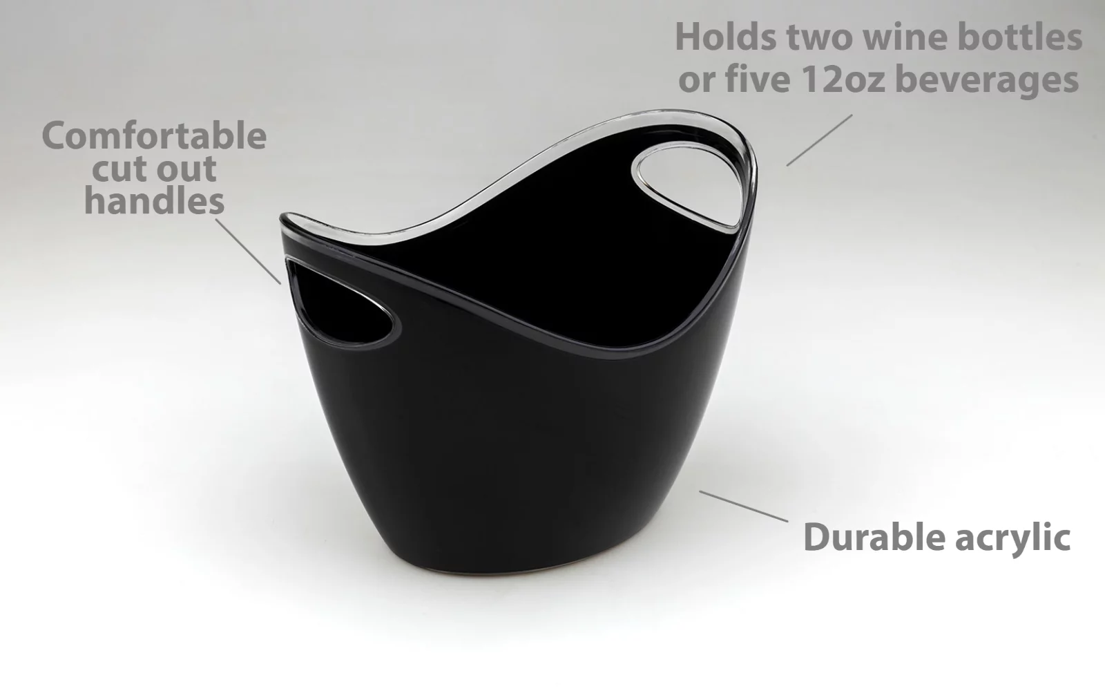 7212-01 Black Plastic Ice Bucket 4 Liter