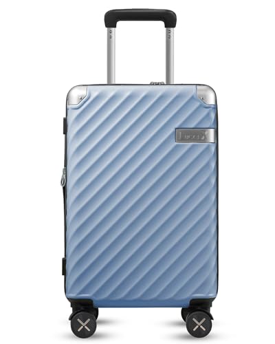 LUGGEX Luggage with Spinner Wheels, Polycarbonate Expandable Hard Shell Suitcase, Carry On 20 Inch, Charcoal Metallic