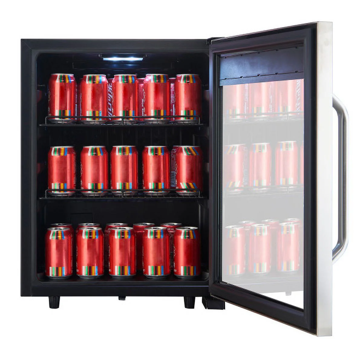 Magic Chef 2.1 Cu Ft Commercial Merchandiser - Black and Stainless 18.9 w x 25.2 h x 16.9 d