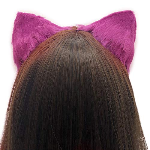 QinRuan Cat Fox Faux Fur Ears Headband Cute Halloween Fancy Dress Cosplay Handmade Animal Furry Ears Hair Hoop