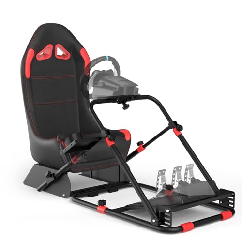 RACGTING Racing Simulator Cockpit, Foldable & Adjustable Racing Seat for Logitech G29, G920, G923, G27, G25, Thrustmaster models like T248, T248X, T300RS GT, T150, T80, TX, T-GT, TS-PC, Black
