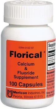 Florical Calcium And Fluoride Supplements By Mericon Industries - 100 Capsules, 3 Pack