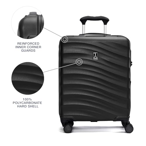 Travelpro Maxlite Air V2 Hardside Expandable Carry on Luggage, 8 Spinner Wheels, Lightweight Hard Shell Suitcase, TSA lock, Black, Carry On 21-Inch