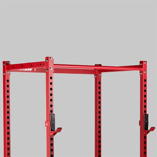 Titan Fitness T-2 Series Short Power Rack, Skinny Pull Up Bar, Pin and Pipe Safeties, Standard J-Hooks, for Home Garage Gym Weightlifting and Strength Training