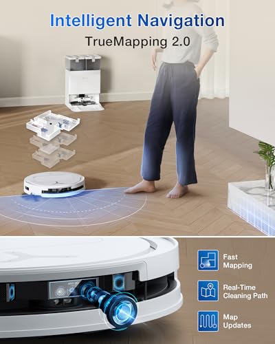 ECOVACS DEEBOT T50 MAX PRO Omni Robot Vacuum and Mop, 18,500Pa Suction, 18mm Auto-Lift, ZeroTangle &TruEdge 2.0, AIVI 3.0 Obstacle Avoidance, Auto Hot Water Mop Wash/Dry/Refill, Self-Emptying