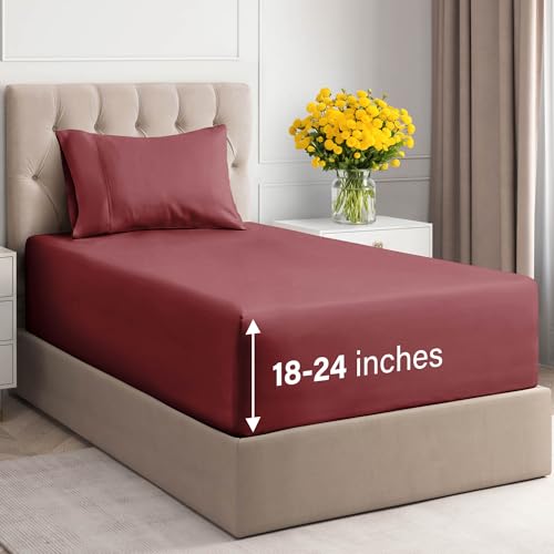 Extra Deep Pockets 400 Thread Count 100% Cotton 4 Piece Queen Size Bedding Sheet Set - Breathable & Cooling - Hotel Luxury Bed Sheets Set - Soft, Wrinkle Free & Comfy Light Grey Bedding Sheets Set