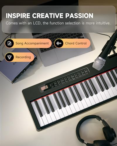 Donner Digital Piano Keyboard Velocity-Sensitive 88 Keys with Removable Piano Stand, Compact Beginner Home Electric Piano with Split Mode, LCD Screen, and Triple Pedal DEP-08