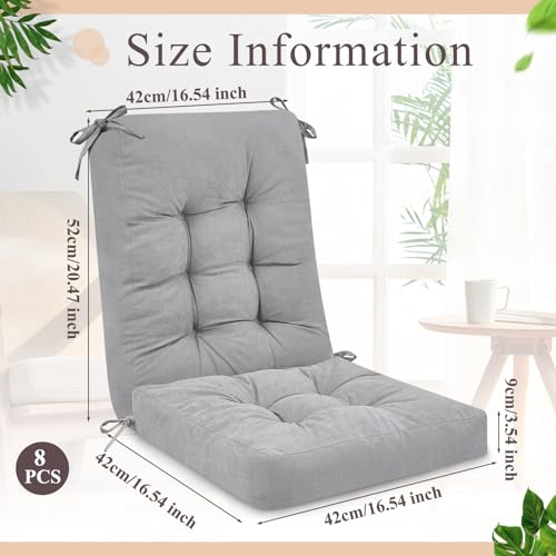 Juexica 4 Sets Outdoor Patio Chair Cushions Seat High Back Tufted Pillow Replacement Rocking Chair Cushions Pads for Patio Summer Seasonal Indoor Home Office(Beige)