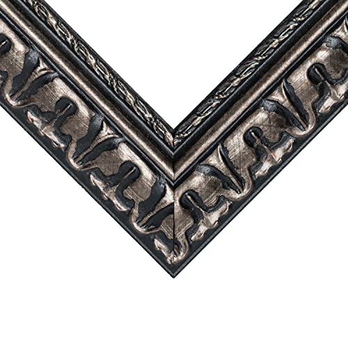 Craig Frames Bravado, 8x10 Picture Frame, Antique Silver