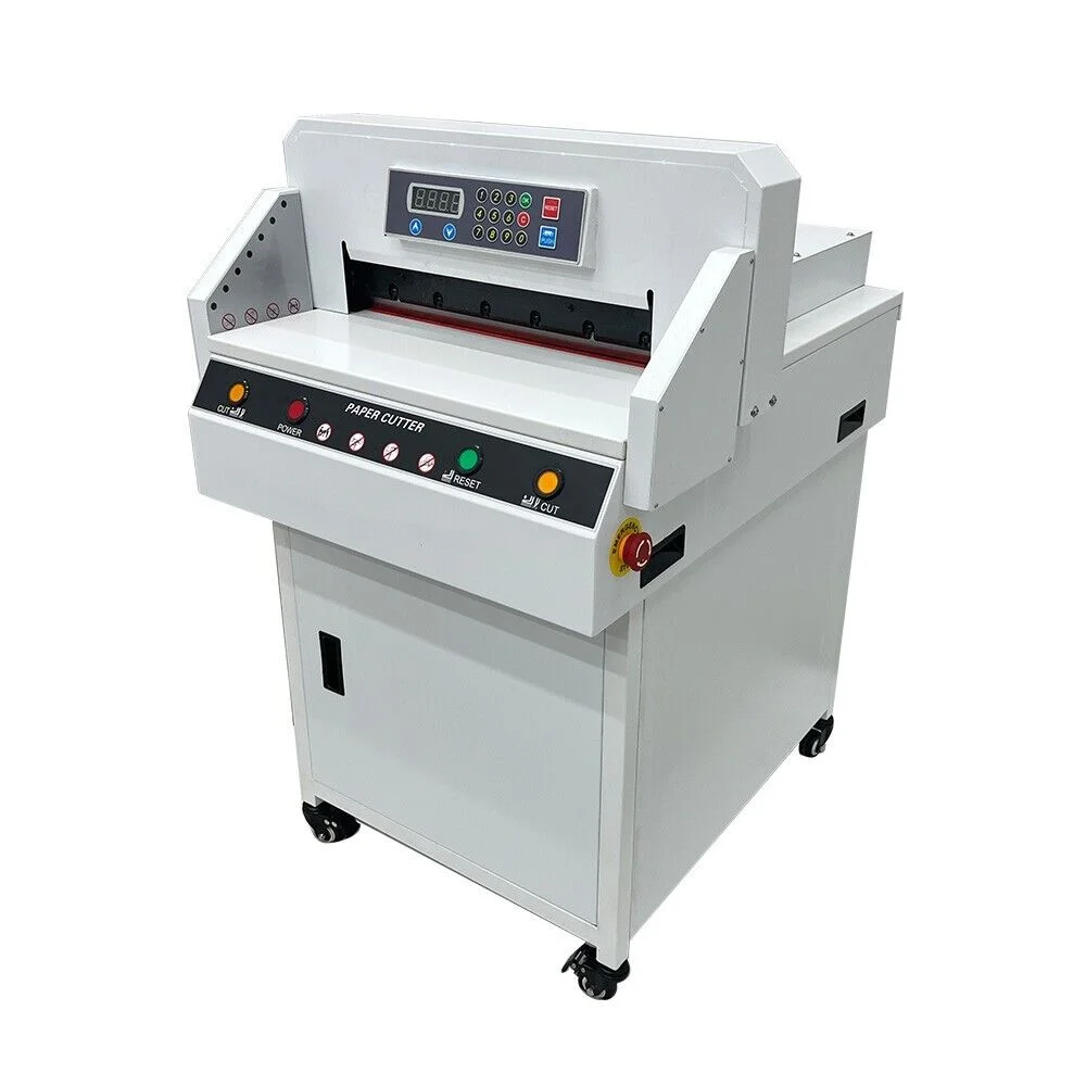 PreAsion Electric Heavy Paper Cutter 17.7''/45cm CNC Paper Cutting Machine Double Key Cutting 110V