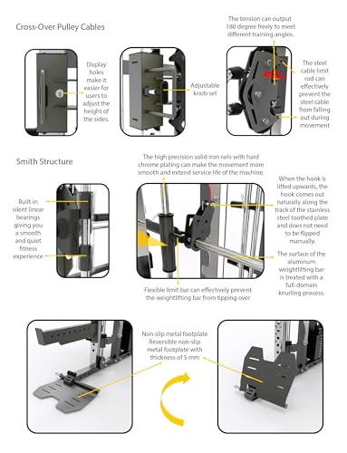 MiM USA Hercules EX Commercial All in One Gym Machine w/400 lb Weight Stack Jammer Arms Adj Bench Leg Press Leg Extension Arm Curl LAT Seat Complete Attachment