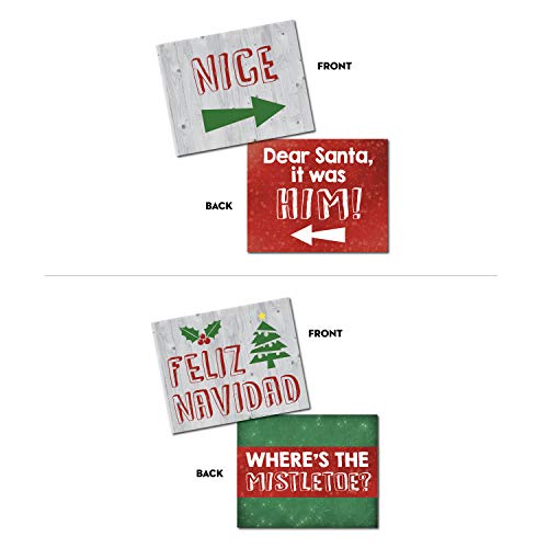 Christmas Photo Booth Props - 20 Designs, 8x10, Double Sided, Photo Booth Props Christmas, Christmas Photo Booth, Christmas Props Photo Booth Signs