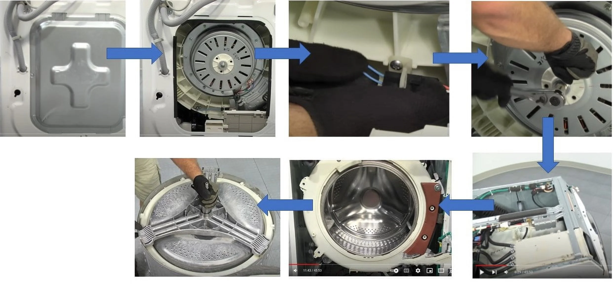 Washer Drum Shaft Assembly Compatible With Samsung Washer DC97-15491A