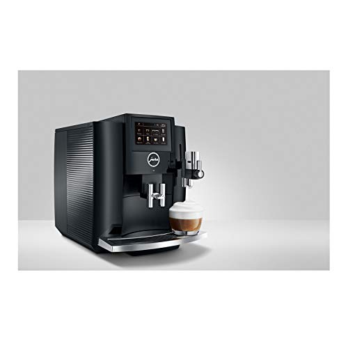 Jura S8 Automatic Coffee Machine 64 oz, Moonlight Silver and Jura Glass Milk Container, Clear