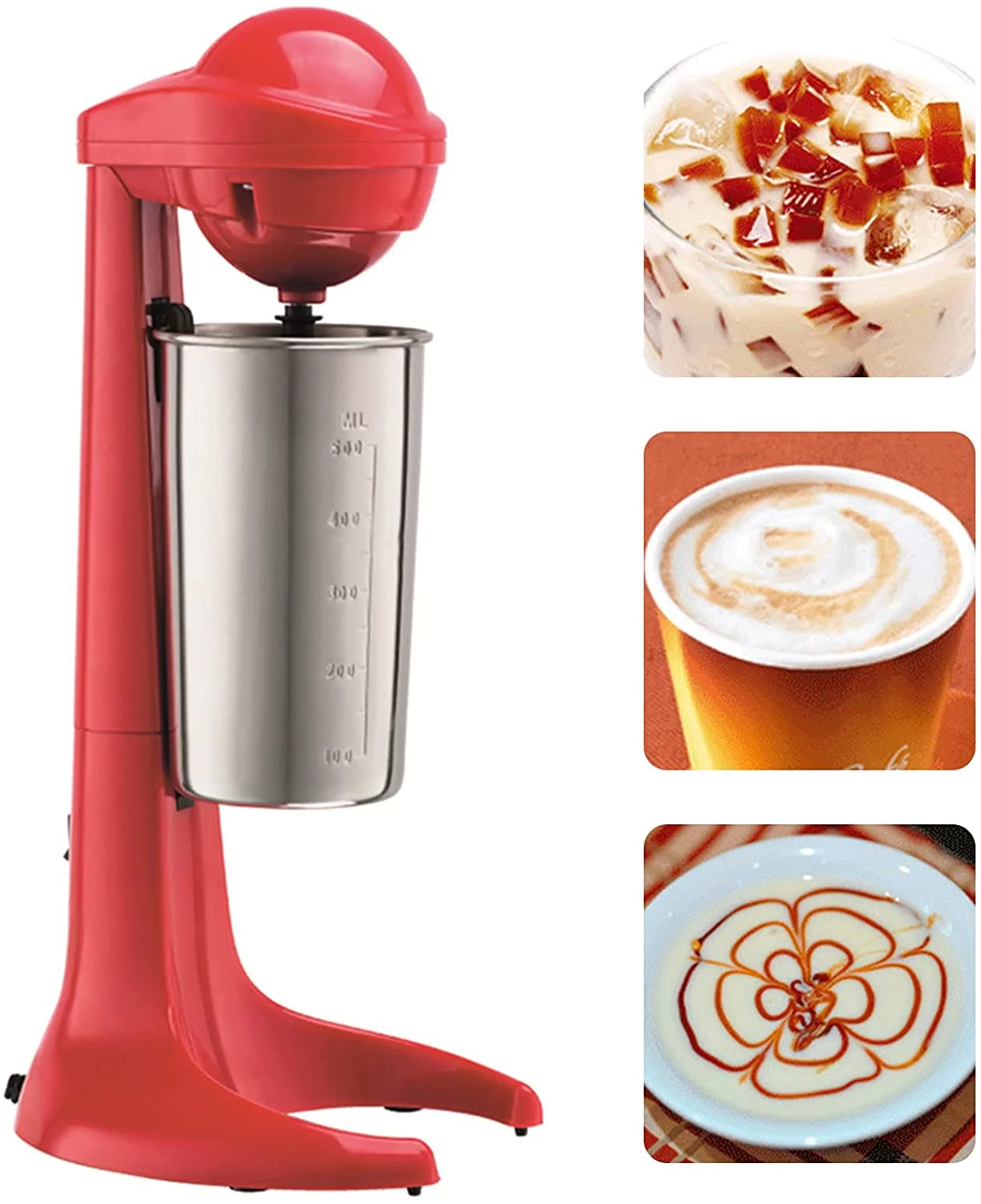 Electric Milkshake Maker Red Stainless Steel Mixing Cup Drink Mixer 110V 60Hz Ice Cream Maker 100W Milkshake Juicers