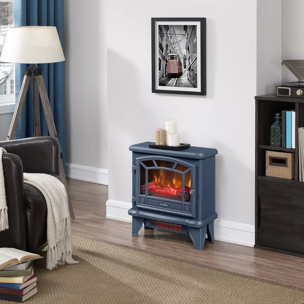 Duraflame 1,000 sq ft Infrared Quartz Electric Fireplace Stove Heater, Blue