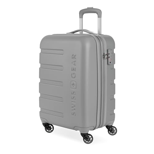 SwissGear 7366 Hardside Expandable Luggage with Spinner Wheels, White, Carry-On 19-Inch