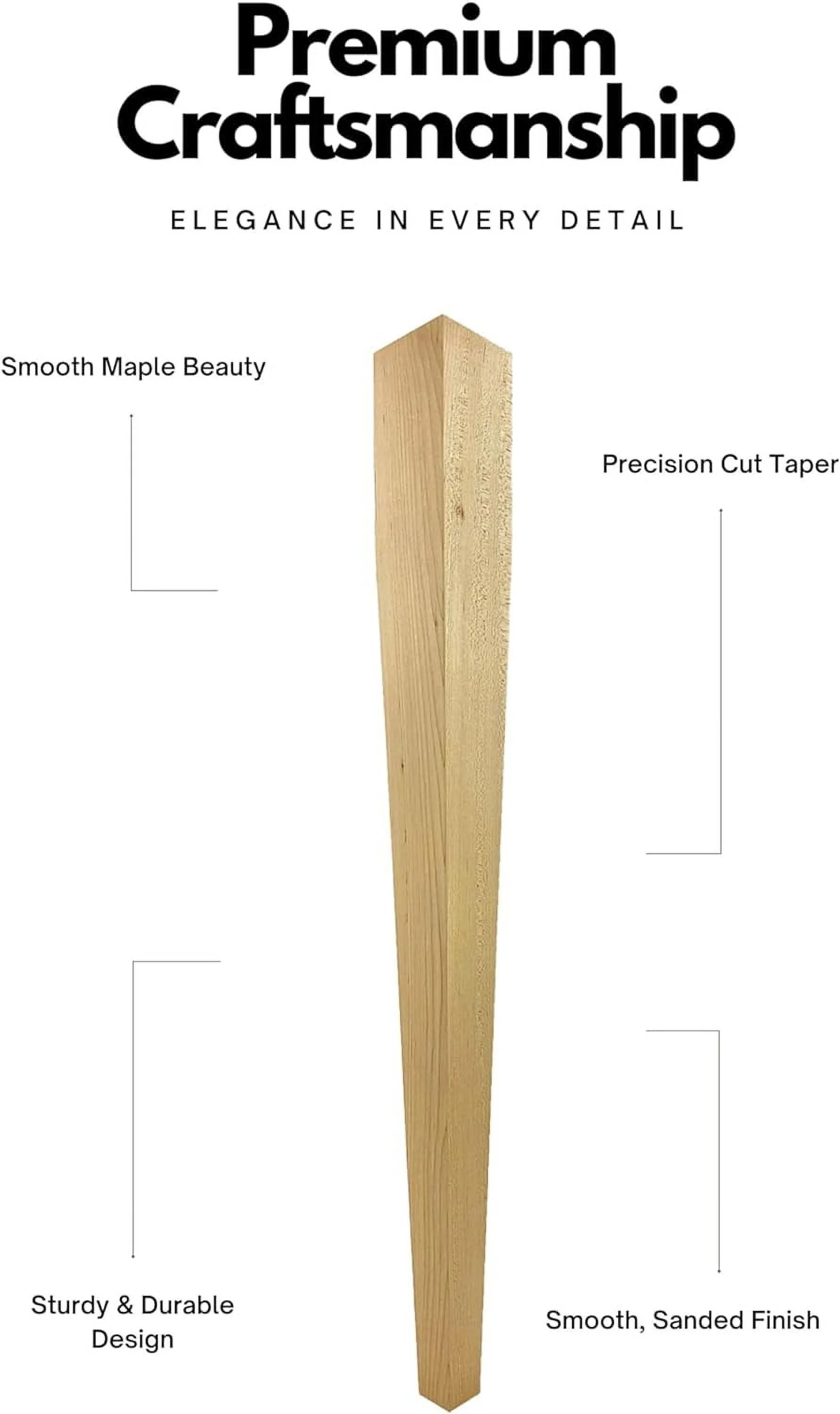 Tapered Maple Wood Dining Table Leg - 29