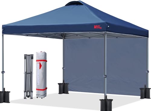 MASTERCANOPY Durable Pop-up Canopy Tent with 1 Sidewall (10'x10',White)