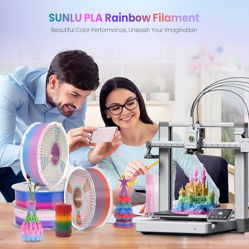 SUNLU Real Wood Fiber PLA Filament, Neatly Wound 1.75mm Dimensional Accuracy +/- 0.03mm, Fit Most FDM 3D Printers, 4kg in Total, 1kg per Spool, 4 Pack,（Wood+Fiber Cherry+Fiber Maple+Fiber Walnut）