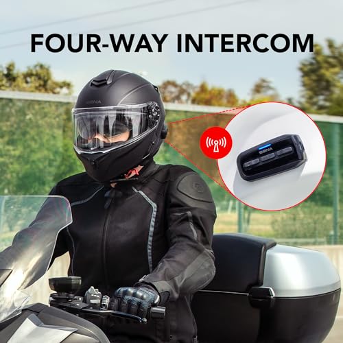 Sena Outrush R Bluetooth Modular Motorcycle Helmet with Intercom System (Matte Black, XL)