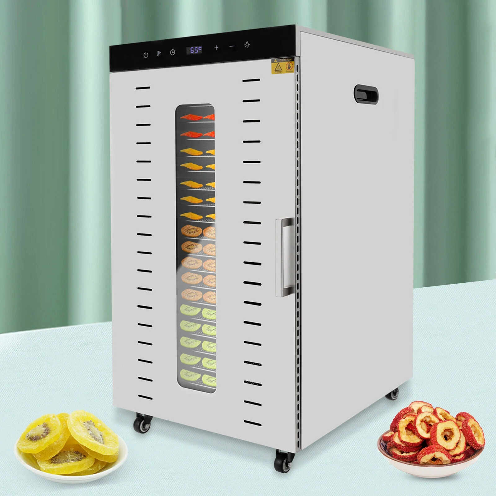Miumaeov Electric Food Dehydrator Machine 1700W Multi-Tier Fruit Dehydrator Adjustable Temperature Electric Dryer Machine with 20 Stainless Steel Trays for Jerky Herb Meat Beef Fruit Vegetables
