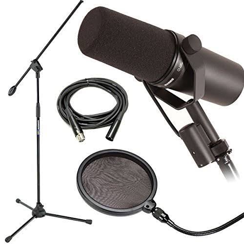 Shure SM7B Dynamic Vocal Mic W Mic Boom Stand Pop Filter 20 XLR Cable