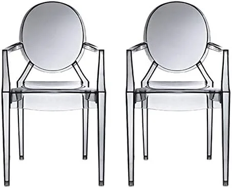 KHBIULIFE - Set of 2 - Smoke - Modern Louis XIV Arm Chair