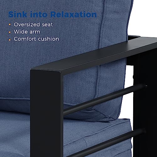 Wisteria Lane Aluminum Patio Furniture Set, 7 Seats Metal Outdoor Furniture Set with CSA Certified 54in Propane Gas Fire Pit Table, Patio Conversation Set with 5in Olefin Cover Cushions (White)