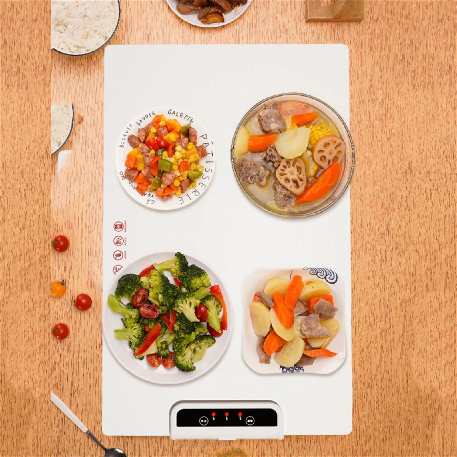 STAOEDU Electric Warming Tray With Adjustable Temperature, Upgrade Electric Heating Tray, Foldable Food Warmer Fast Heating, Electric Warming Hot Plate Trays