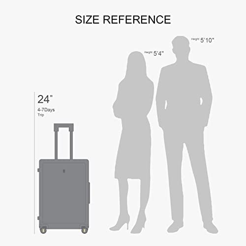 LEVEL8 Hard Shell Carry on Luggage Airline Approved, Carry-on Suitcases with Wheels, Lightweight Luminous Textured Hardside Travel Bag with Tsa Lock, 20 Inch, Black