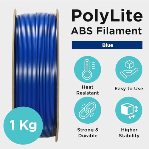 Polymaker ABS Filament 1.75mm Black, ABS 3D Printer Filament 1.75mm Heat Resistant 1kg - PolyLite ABS 3D Printing Filament 1.75mm, Strong & Durable, Dimensional Accuracy +/- 0.03mm