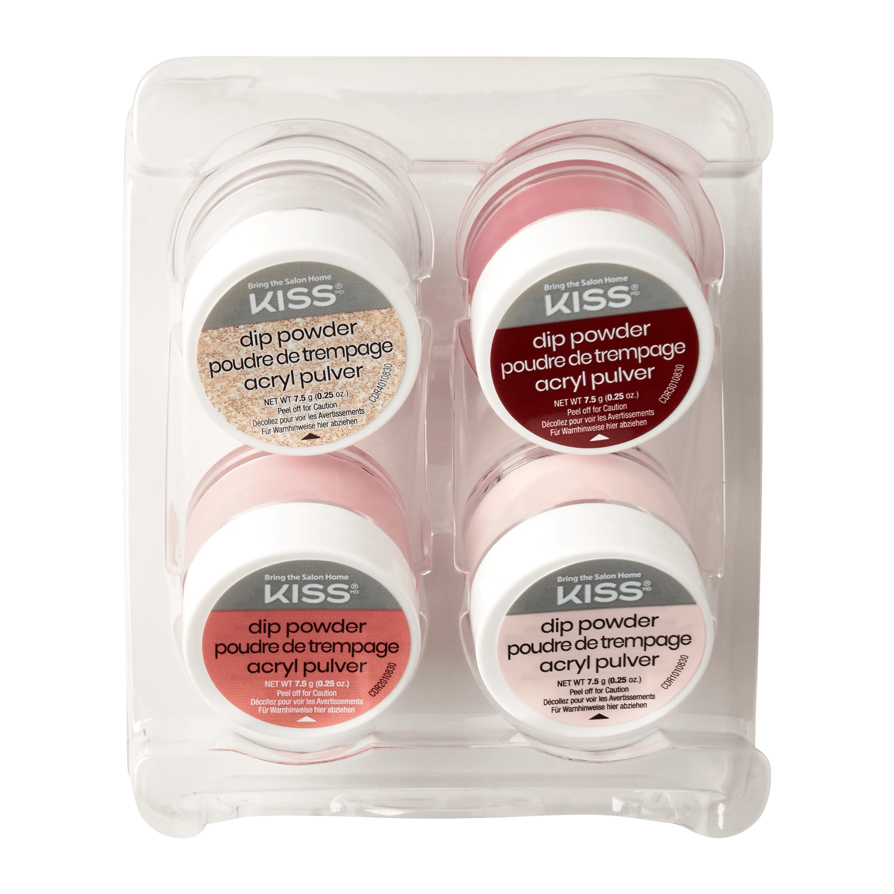KISS USA Salon Nail Dip Powder Nail Kit Color Palette, Rose Garden, 4 Count, Nail Art