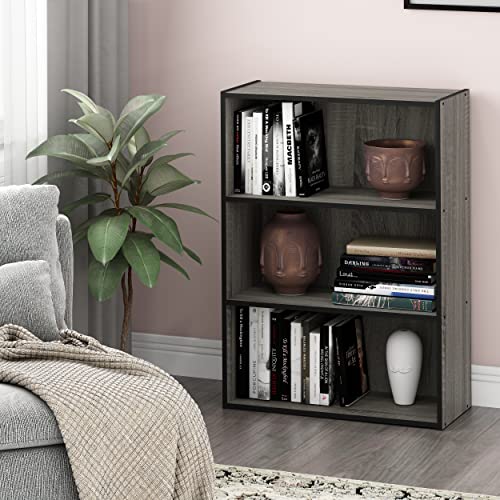 Furinno Pasir 3-Tier Open Shelf Bookcase, Americano