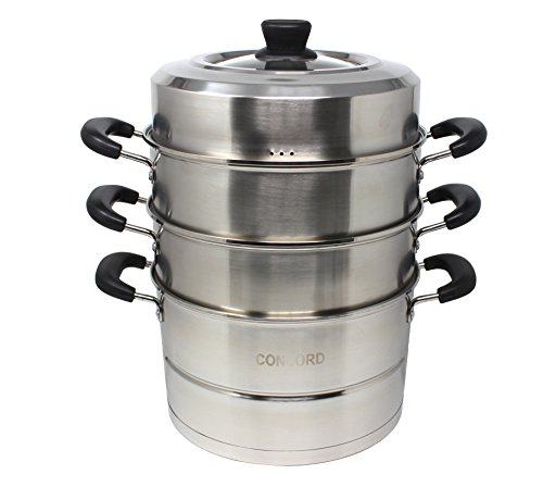 CONCORD 3 Tier Premium Stainless Steel Steamer Set (32 CM)