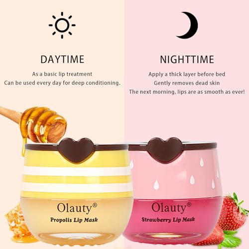 6 PCS Bee Lip Balm Mask Honey Pot, Honey Lip Balm Bulk, Moisturizing Lip Sleep Masks Hydrating Prevention Dry and Crack Lip Scrubs, Propolis Lip Mask Overnight Reduce Lip Lines