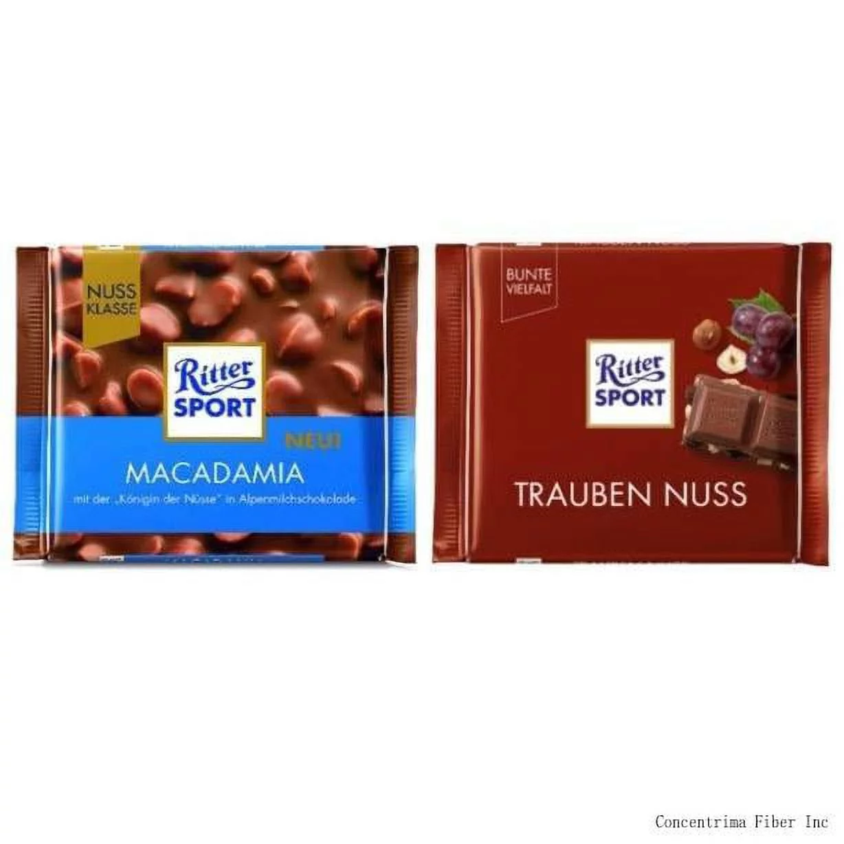 Ritter Sport Assorted Chocolates Randomly Selected Variety Pack, 100G -Bundle Of 12 Full Size Bars-