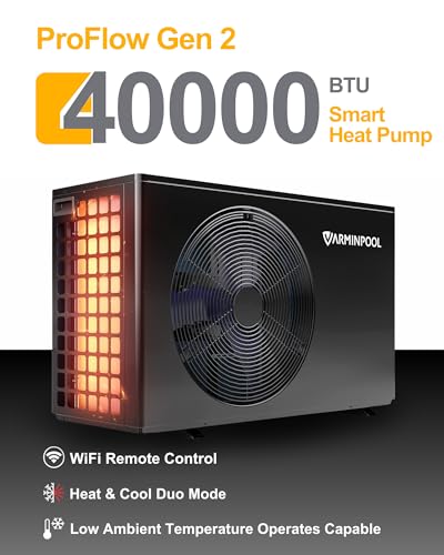 16000BTU Pool Heat Pump, Electric Pool Heater for Above Ground Pool Up to 5400 Gallons, WiFi App Control, Smart Inverter, Titanium Heat Exchanger, 110V