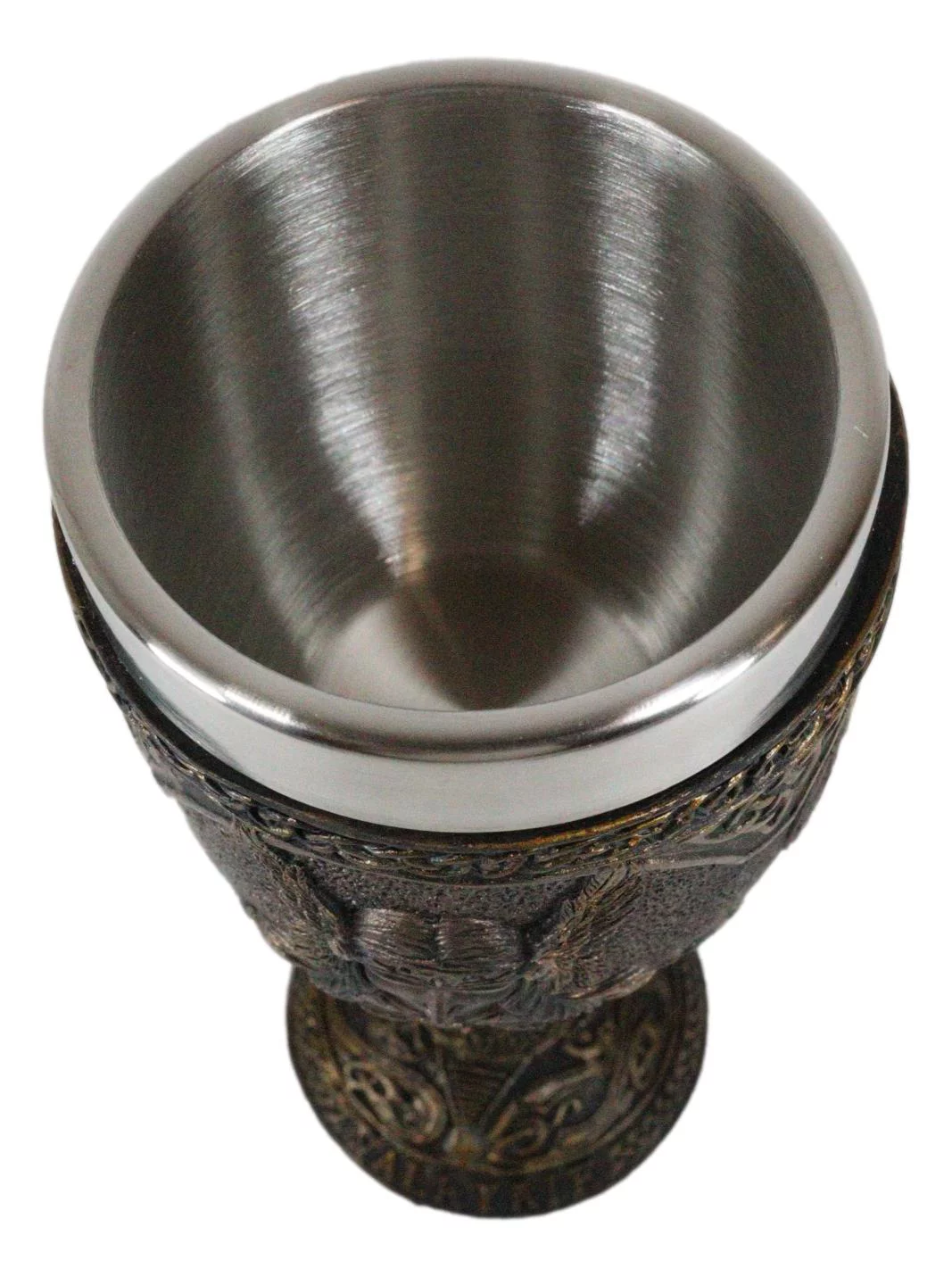 Ebros Goddess Valkyrie 7oz Resin Wine Goblet Chalice With Stainless Steel Liner