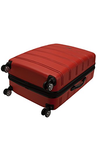 Rockland Melbourne Hardside Expandable Luggage with Spinner Wheels, Blue, Checked Large 28