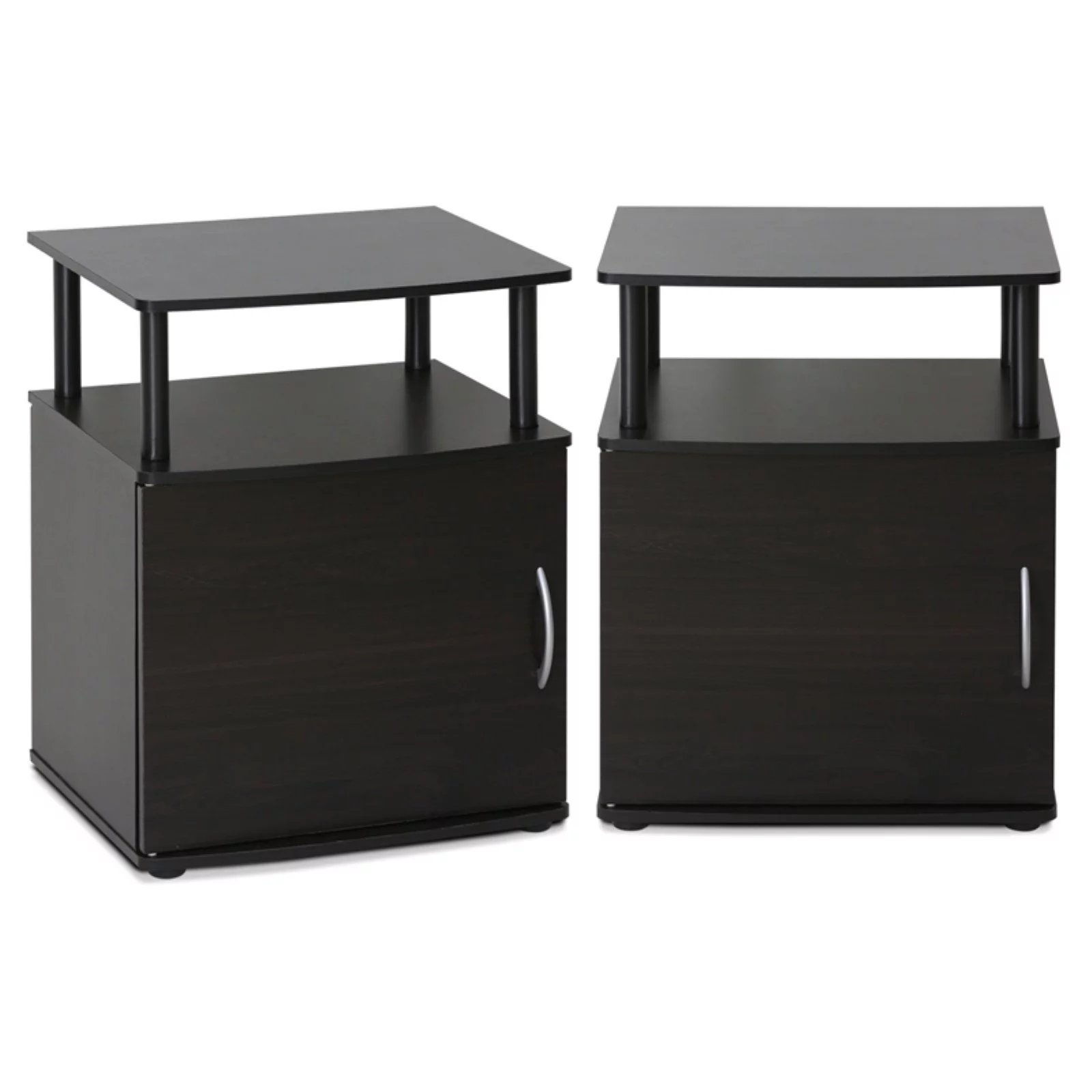 Furinno JAYA Engineered Wood Utility Design End Table in Black (Set of 2)