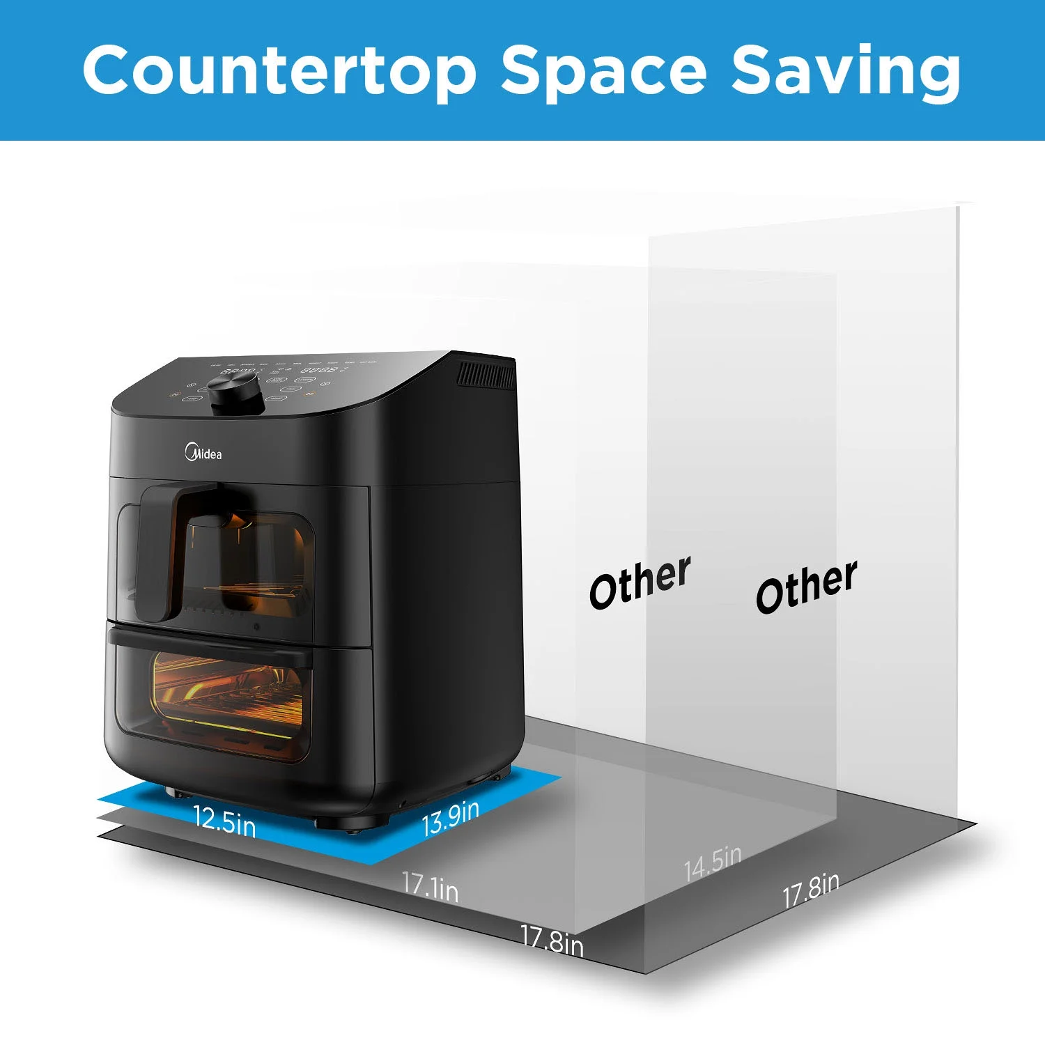 Midea 11 Quart 8-in-1 Two-Zone Air Fryer Oven with Sync Finish Cooking