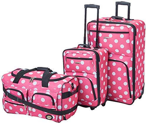 Rockland Melbourne Hardside Expandable Luggage with Spinner Wheels, Blue, Checked Large 28