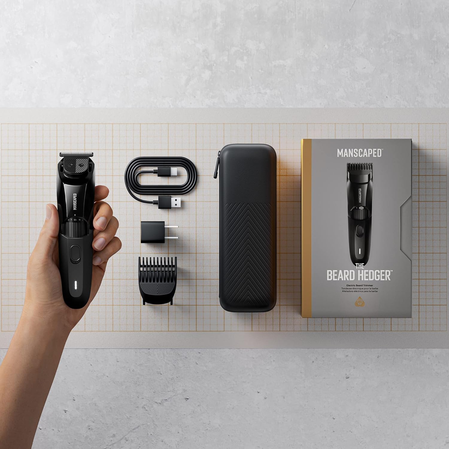MANSCAPED® The Face Grooming Duo Contains: The Beard Hedger® Premium Precision Beard Trimmer and The Weed Whacker® 2.0 Nose and Ear Hair Trimmer